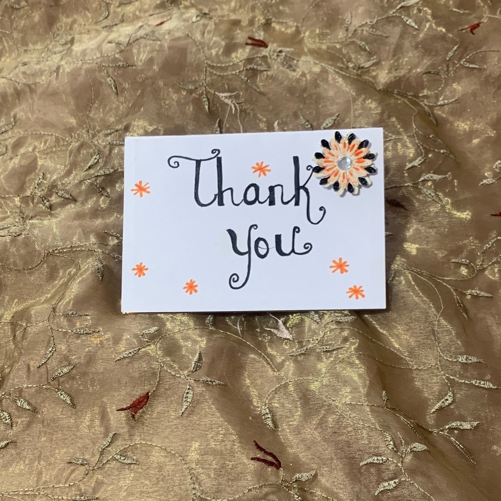 10/$10 Handmade Thank You Card with Floral Design